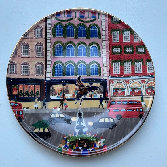 NIB Anthropologie 2022 year Holiday in the City LONDON Dessert Plate Christmas - Picture 6 of 9